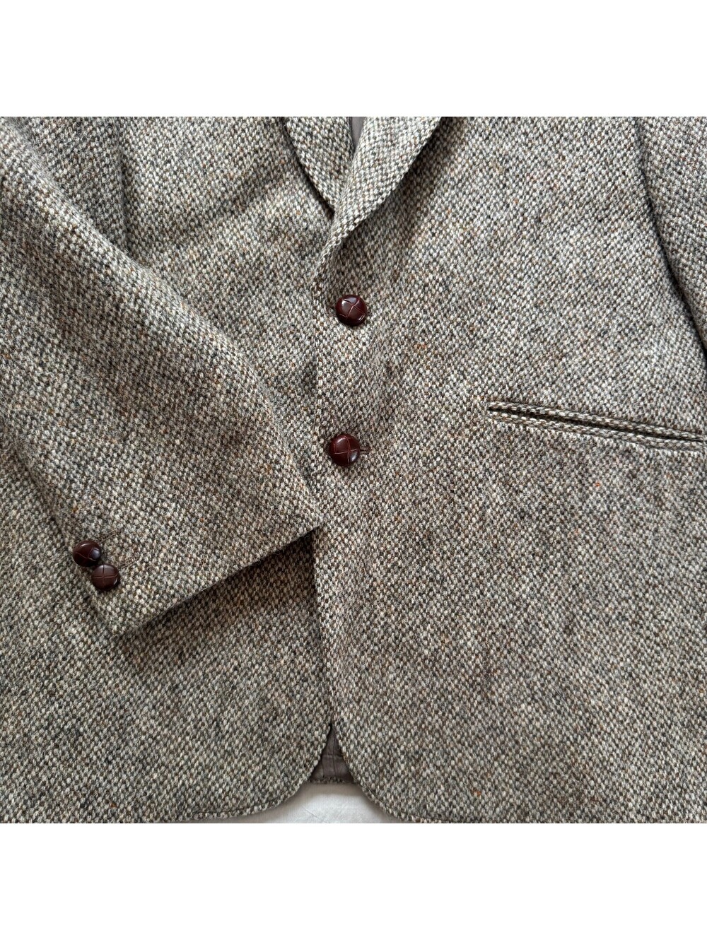 Vtg Harris Tweed Andrew Douglas Wool Sport Coat Blazer Mens 38 Double Vent 20 - Picture 3 of 9